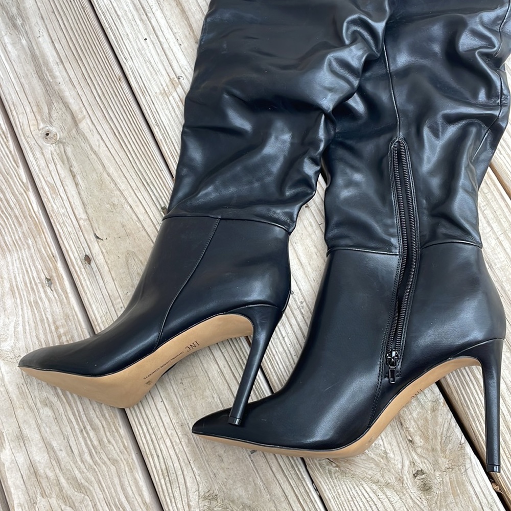NWOT- I.N.C "Iyonna" Over-The-Knee Black Slouch Boots Size 11 - Picture 3 of 15